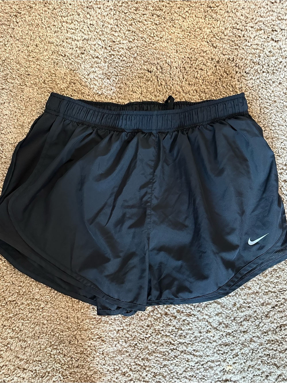Nike Women's Black Athletic Running Shorts with Reflective Swoosh